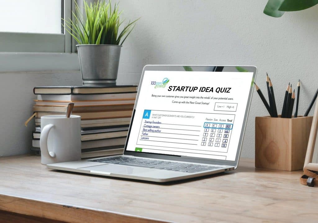 100 Steps To Startup Quiz on computer screen