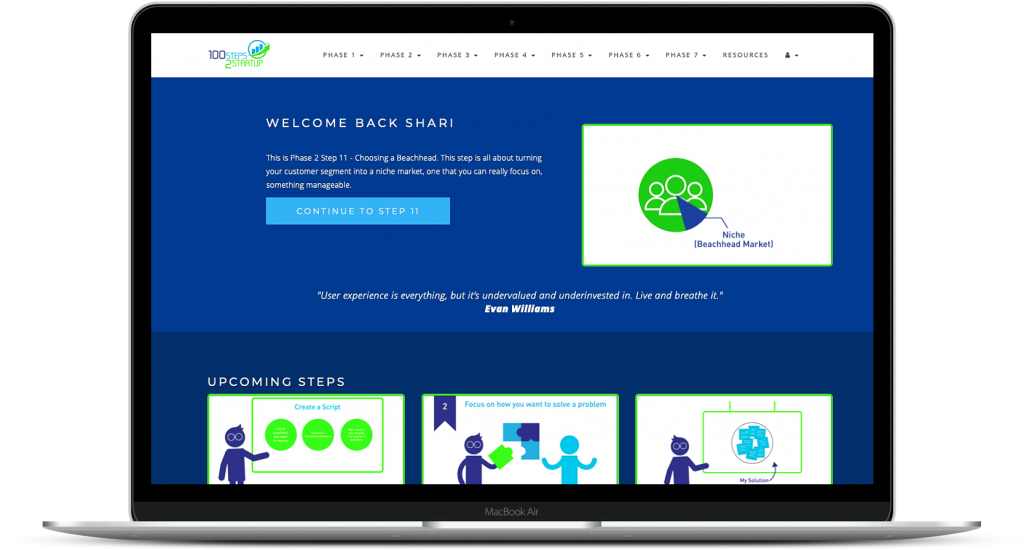 laptop showing welcome screen of program